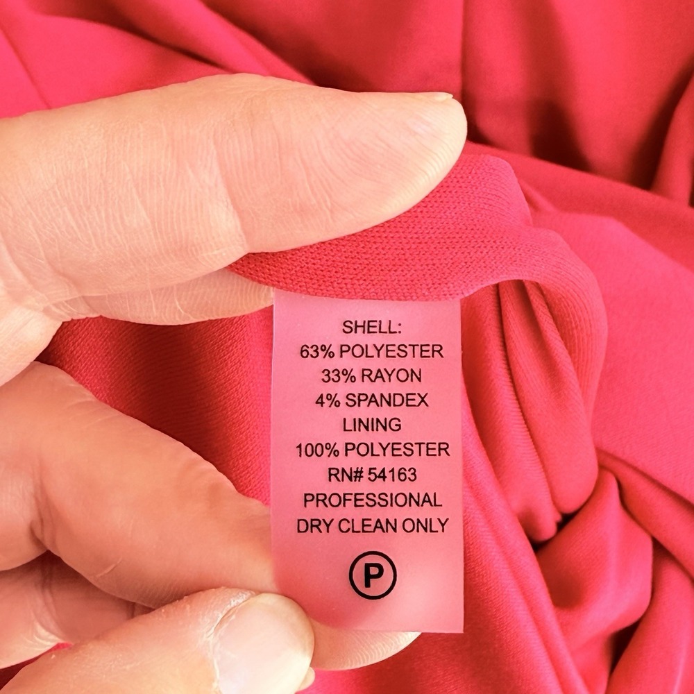 Calvin Klein Dress Womens 4 Fuchsia Pink Ruched Side Sheath Barbiecore Chic - Picture 10 of 10